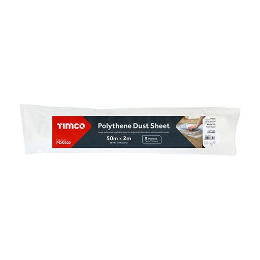 TIMCO Polythene Dust Sheet (50m x 2m, Bag of 1)