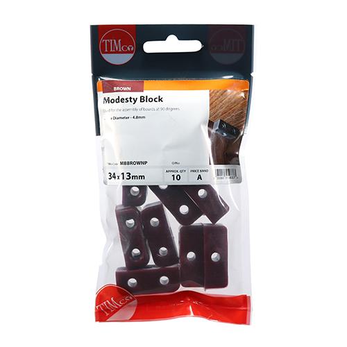 TIMCO Modesty Blocks - Brown (34 x 13 x 13, TIMpac of 10)