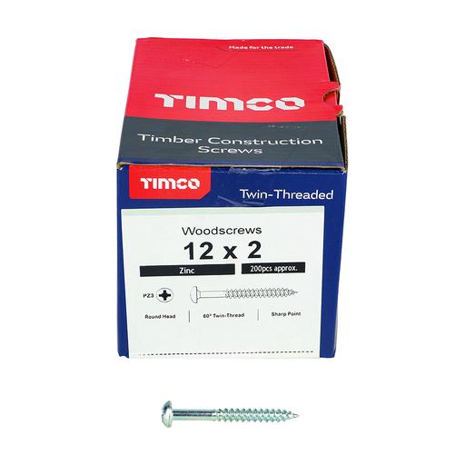 TIMco Twin-Thread Woodscrews - PZ - Double Countersunk - Zinc 6.0x50mm