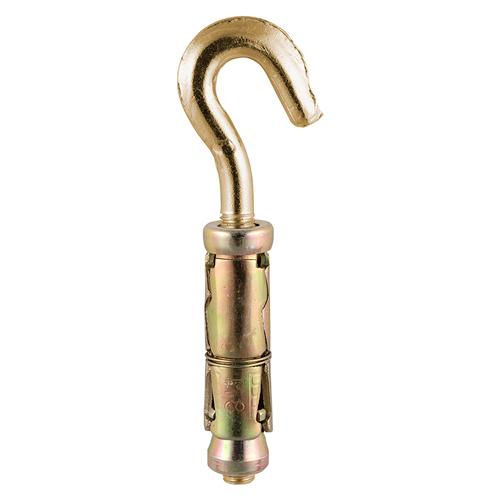 TIMCO Forged Hooks With Shield Anchors - Yellow (M8, TIMbag of 14)