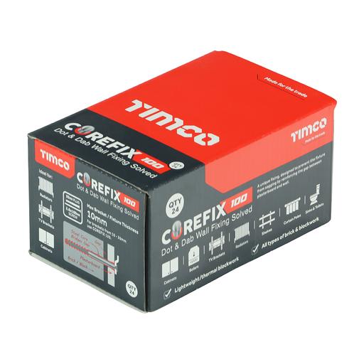 TIMCO Corefix 100 Dot & Dab Wall Fixing (5.0 x 100, Box of 24)