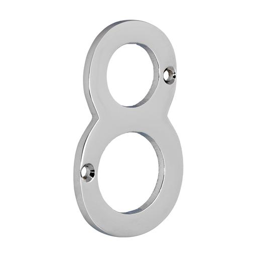 TIMCO Door Numeral 8 - Polished Chrome (75mm, TIMpac of 1)