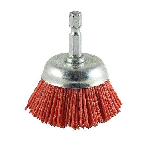 TIMCO Drill Cup Brush - Nylon (75mm, Blister Pack of 1)
