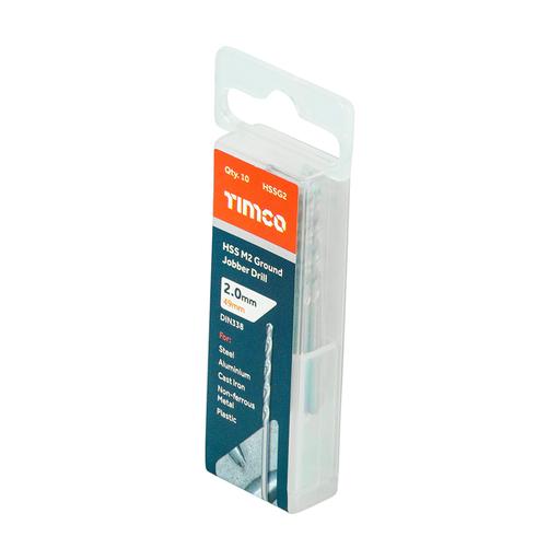 TIMCO Ground Jobber Drills - HSS M2 (2.0mm, Tube of 10)