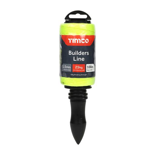TIMCO Builders Line - Yellow - Winder (1.5mm x 100m, Unit of 1)