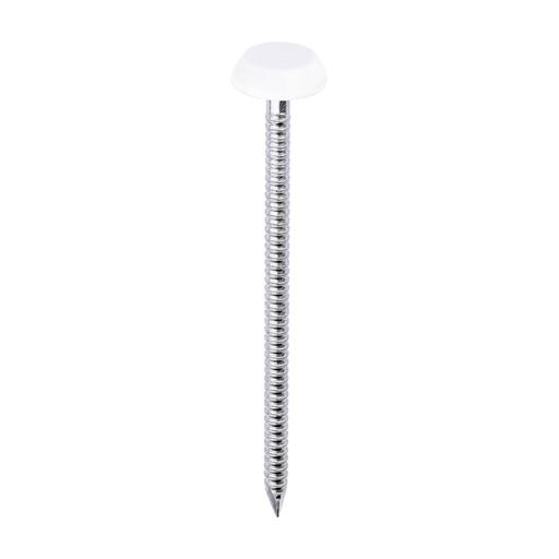 TIMCO Polymer Headed Nails - A4 Stainless Steel - White (65mm, Box of 100)