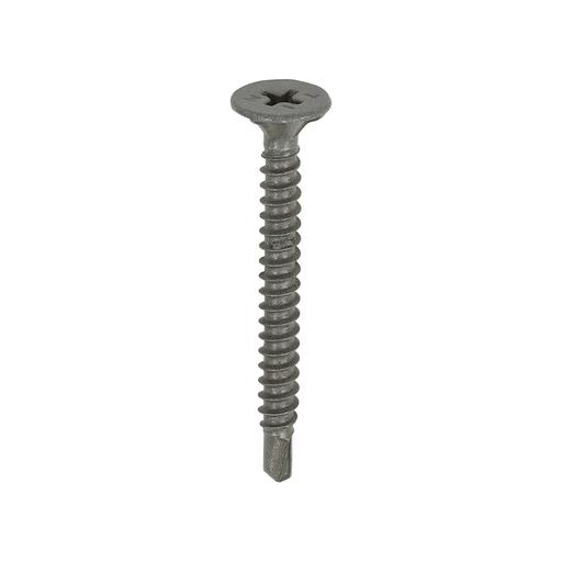 TIMCO Drywall Construction Metal Stud Cement Board Screws - PH - Countersunk Wafer - Self-Drilling - Exterior - Silver Organic (4.2 x 42, Box of 200)