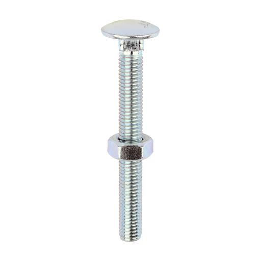 TIMCO Carriage Bolts & Hex Nuts - Zinc (M10 x 90, Box of 25)