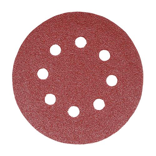 TIMCO Random Orbital Sanding Discs - 60 Grit - Red (150mm, Pack of 5)
