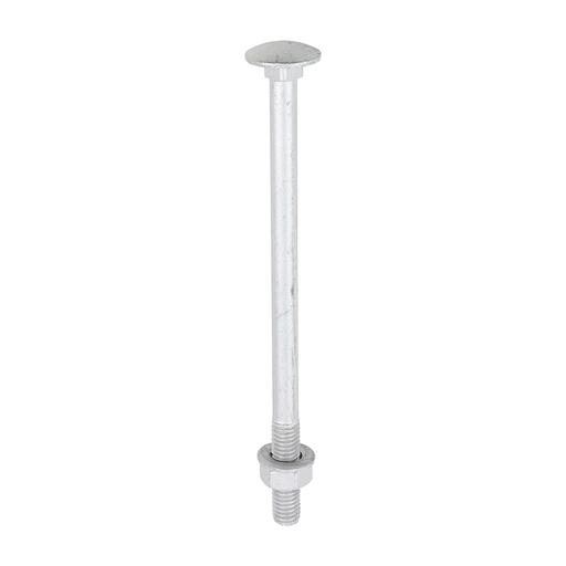 TIMCO Carriage Bolts Hex Nuts & Form A Washers - Dome - Exterior - Silver (M8 x 130, TIMbag of 10)