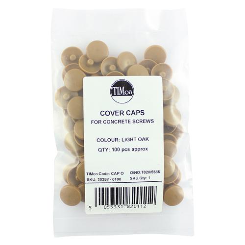 TIMCO Concrete Screw Cover Caps - Light Oak (Bag of 100)