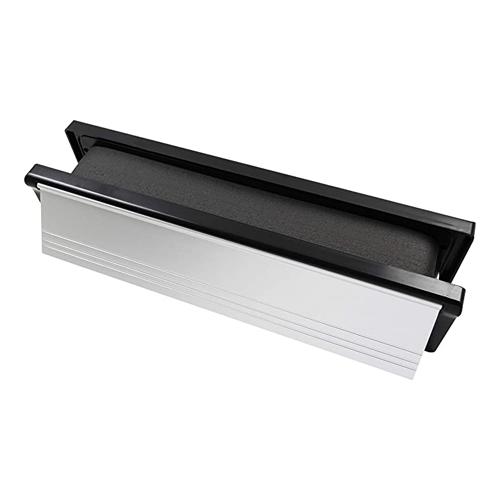 TIMCO Intumescent Letterbox - Satin Anodised Aluminium - Black Frame (272 x 70, Box of 1)