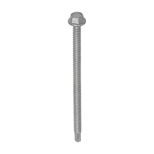 TIMCO Metal Construction Light Section Screws - Hex - Self-Drilling - Exterior - Silver Organic (5.5 x 100, Box of 100)