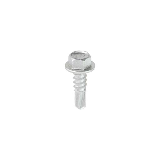 TIMCO Metal Construction Light Section Screws - Hex - Self-Drilling - Exterior - Silver Organic (5.5 x 19, Box of 100)
