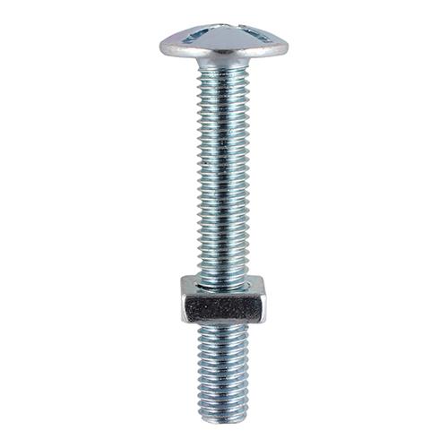 TIMCO Roofing Bolts With Square Nuts - Zinc (M8 x 30, Box of 100)