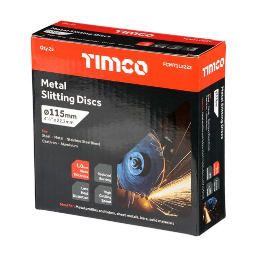 TIMCO Bonded Abrasive Disc - For Cutting (115 x 22.2 x 1.0, Box of 25)
