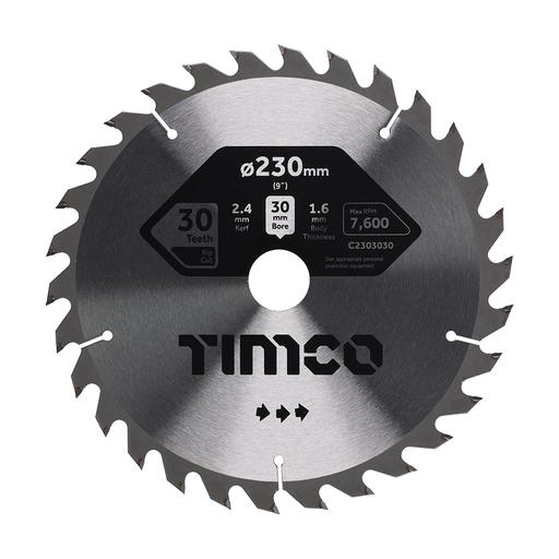 TIMCO Circular Saw Blade - General Purpose - Coarse/Medium (230 x 30 x 30T, Clamshell of 1)