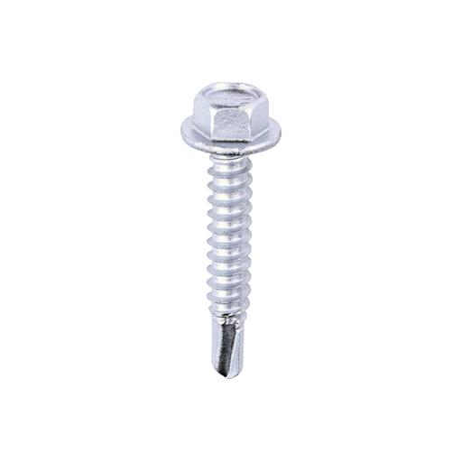 TIMCO Metal Construction Light Section Screws - Hex - Self-Drilling - Exterior - Silver Organic (5.5 x 32, Box of 100)