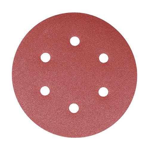 TIMCO Random Orbital Sanding Discs - 180 Grit - Red (150mm, Pack of 5)