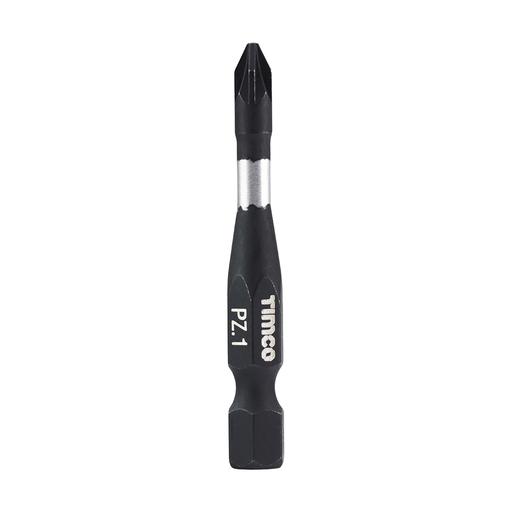 TIMCO Impact Driver Bits - PZ (No.1 x 50, Handy Bit Pack of 5)