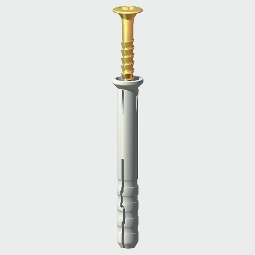 Nylon Hammer Fixing, 6x60 mm, 10 pk