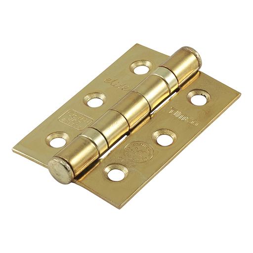 TIMCO Grade 7 Ball Bearing Fire Door Hinges - Electro Brass (76 x 50 x 2.0, TIMpac of 1)