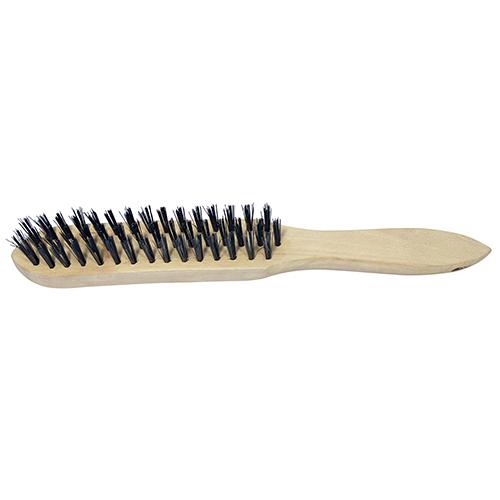 TIMCO Wooden Handle Scratch Brush - Steel (4 Rows, Unit of 1)