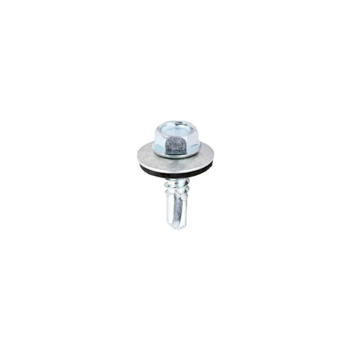 TIMCO Metal Construction Light Section Screws - Hex - Epdm Washer - Self-Drilling - Zinc (5.5 x 19, Bag of 100)