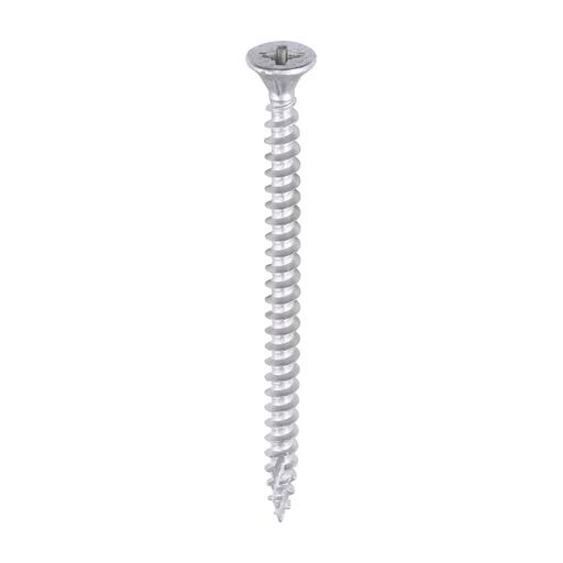 TIMCO C2 Exterior Strong-Fix - PZ - Double Countersunk With Ribs - Twin-Cut - Silver (4.0 x 60, Box of 200)