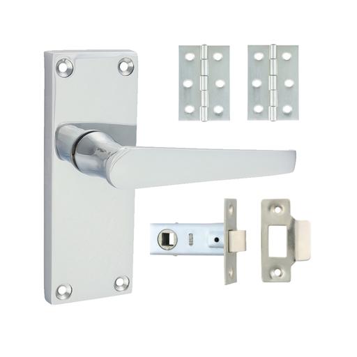 TIMCO Victorian Straight Latch Door Pack - Polished Chrome (Mixed, Box of 1)