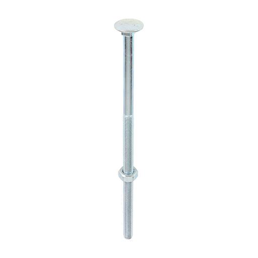 TIMCO Carriage Bolts & Hex Nuts - Zinc (M10 x 240, Box of 10)