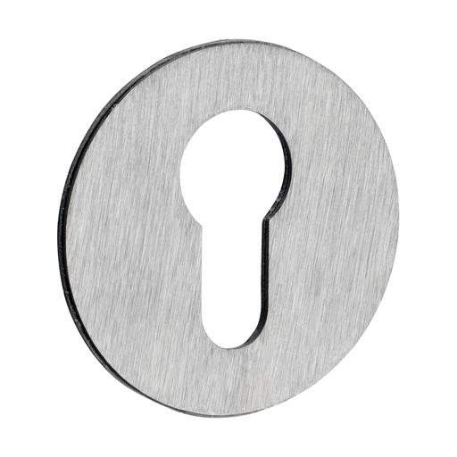 TIMCO Euro Profile Self-Adhesive Escutcheon - Round - Satin Stainless Steel (52mm, TIMpac of 1)