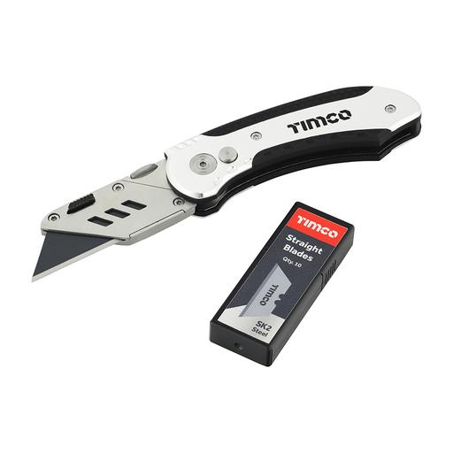 TIMCO Folding Utility Knife & Blades (60 x 19 x 0.6, Blister Pack of 1)