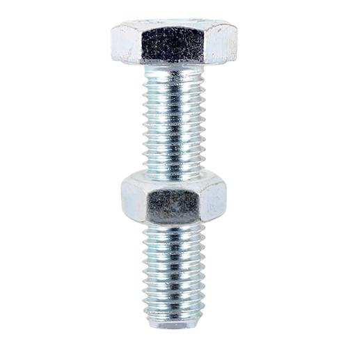 TIMCO Set Screws & Hex Nuts - Grade 8.8 - Zinc (M12 x 40, TIMbag of 20)