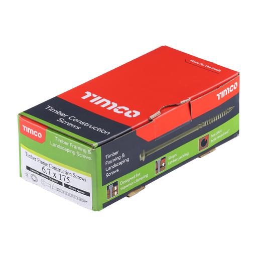 TIMCO Timber Frame Construction & Landscaping Screws - Hex - Exterior - Green Organic (6.7 x 175, Box of 50)