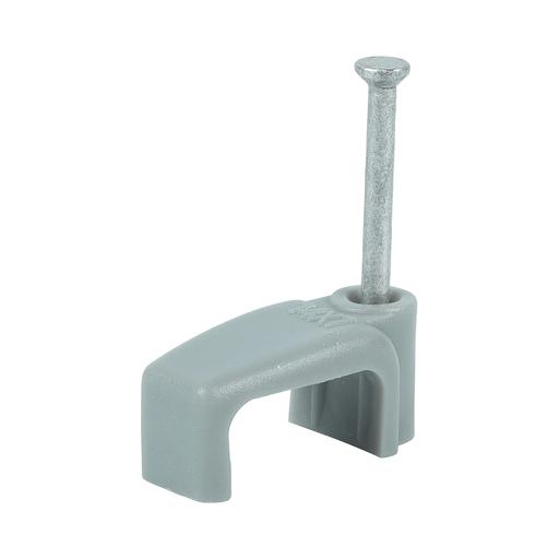 TIMCO Flat Twin & Earth Cable Clips - Grey (To fit 6.0mm, Box of 100)