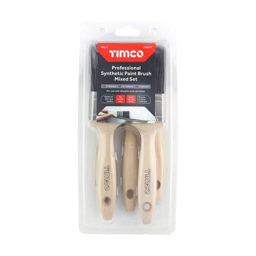 TIMCO Professional Synthetic Paint Brush Mixed Set (5pcs, Clamshell of 5)