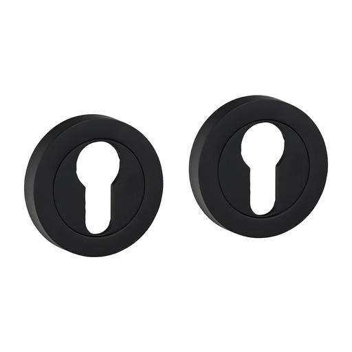 TIMCO Euro Profile Escutcheon - Matt Black (51mm, Blister Pack of 1)