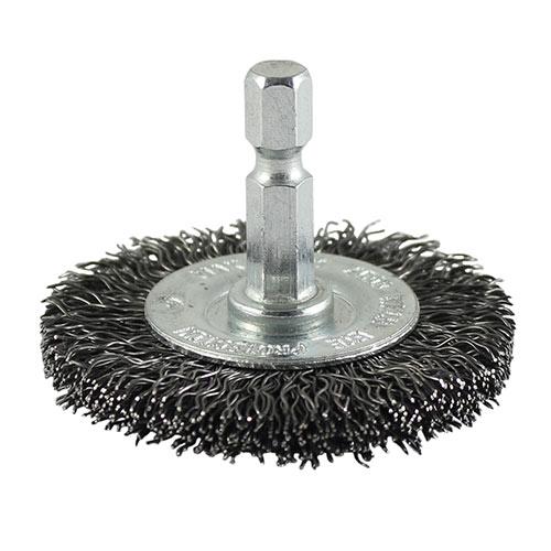 TIMCO Drill Wheel Brush - Crimped Steel Wire (100mm, Box of 1)