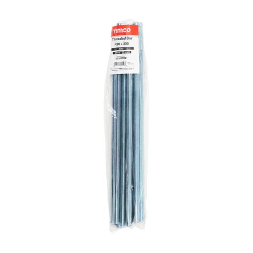 TIMCO Threaded Bars - Grade 4.8 - Zinc (M10 x 300, Bundle of 10)