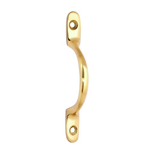 TIMCO Traditional Pattern Sash Pull Handle - Polished Brass (100mm, Bag of 1)