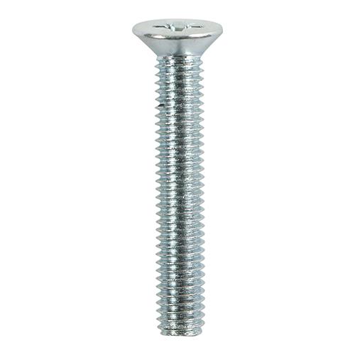 TIMCO Metric Threaded Machine Screws - PZ - Countersunk - Zinc (M6 x 50, Box of 100)