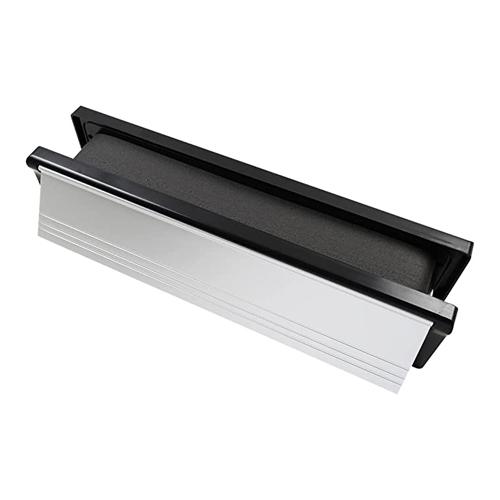 TIMCO Intumescent Letterbox - Polished Silver - Black Frame (272 x 70, Box of 1)