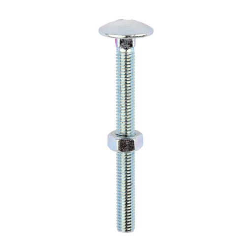 TIMCO Carriage Bolts & Hex Nuts - Zinc (M6 x 65, Box of 100)