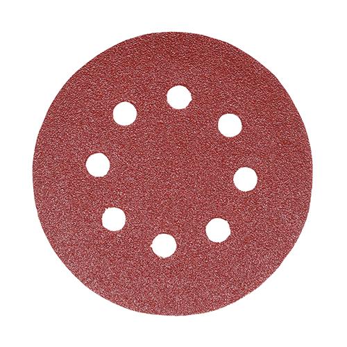 TIMCO Random Orbital Sanding Discs - 60 Grit - Red (125mm, Pack of 5)