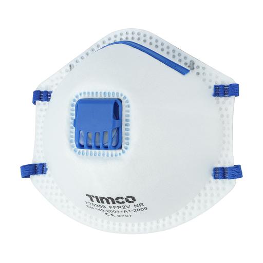 TIMCO Ffp2 Moulded Masks With Valve (One Size, Bag of 3)