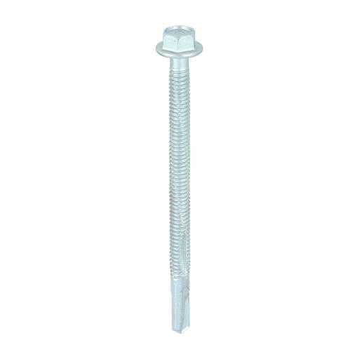 TIMCO Metal Construction Heavy Section Screws - Hex - Self-Drilling - Exterior - Silver Organic (5.5 x 80, Box of 100)