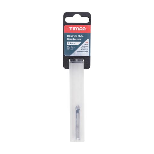 TIMCO 3 Flute Countersink (6.3mm, Tube of 1)