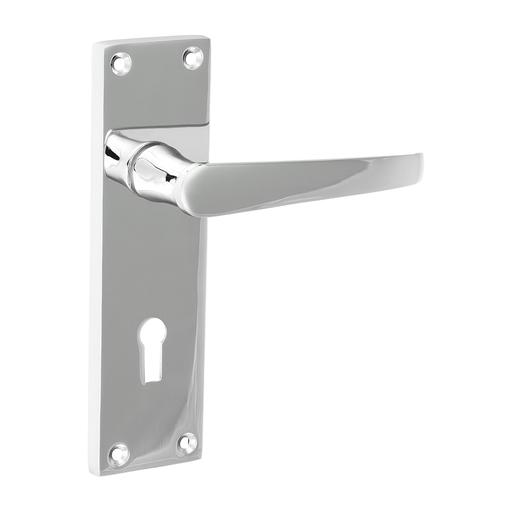 TIMCO Victorian Straight Lock Handles - Polished Chrome (152 x 43, Blister Pack of 1)