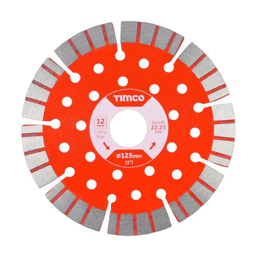 TIMCO Premium Diamond Blade - Turbo Segmented (125 x 22.2, Box of 1)